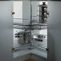CHROME LAZY SUSAN WITH WIRE TRAYS
